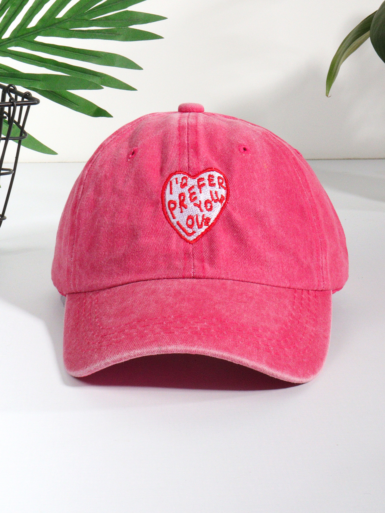 Cappellino da baseball unisex con testa grande, berretto ricamato con lettera d'amore, protezione solare alla moda_voghion.com