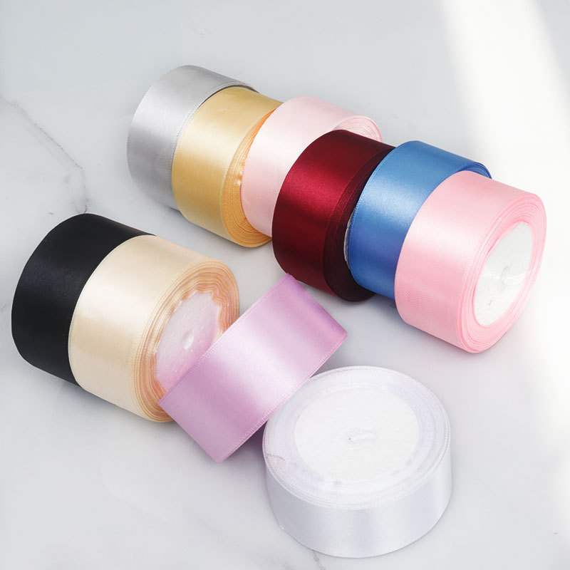 Manufacturer 4cm Colorful Ribbon Wedding Celebration Ribbon Fresh Flowers Gift Lanyard Cake Packaging Satin Ribbon Wholesale