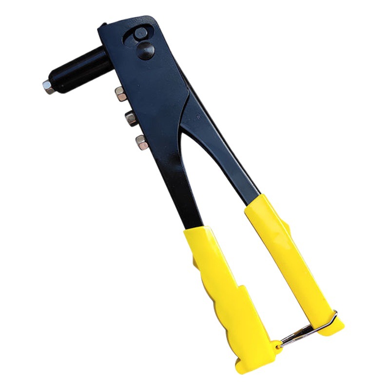 Pistola remachadora manual de acero cromo vanadio genuino, herramienta de fijación de cerraduras de puertas domésticas, pistola remachadora de un solo mango, fabricante. image 1