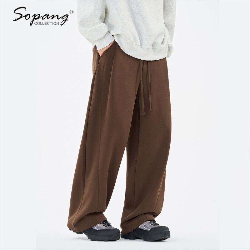 Trendy and Versatile Loose Retro Straight-Leg Wide-Leg Casual Long Pants for Men Plus Size Sports Sweatpants