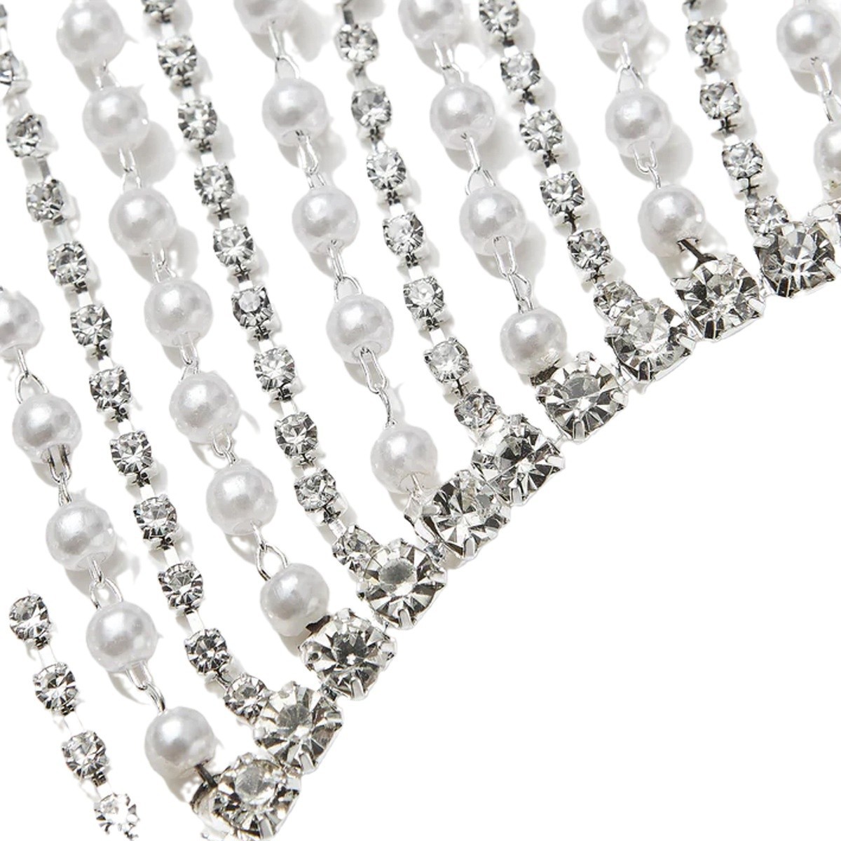 Europa y los Estados Unidos nuevas máscaras de perlas con bordillos temperamento máscara de diamante completo accesorios de espectáculo de banquete máscara femenina