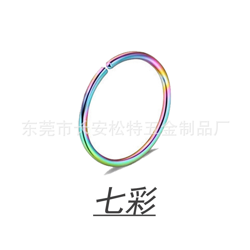 Anillo de nariz falsa de círculo sin agujeros transfronterizos europeo y americano joyería de perforación del cuerpo anillo de Nariz de acero inoxidable anillo de labio