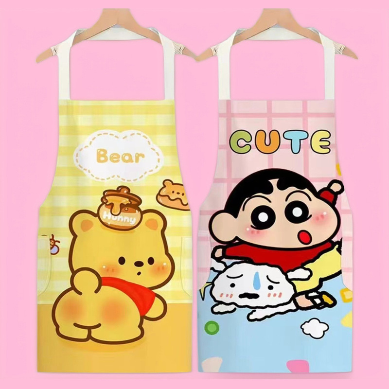 New Internet Celebrated Apron Waterproof and Oil-proof Adult Work Clothes Waist Cartoon Foreign Style Catering Women's Household Kitchen Cooking
