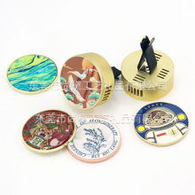 车载香薰图案形状定制 空白面盖汽车香水夹 锌合金出风口香薰工厂