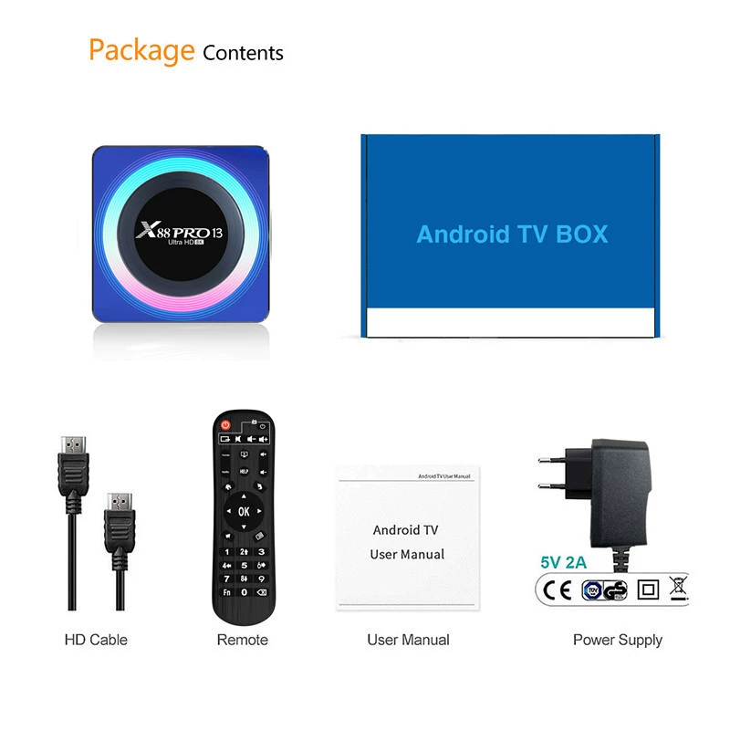 X88 PRO 13 приставка Android13 RK3528 WIFI6 4G/64G Bluetooth HD TVBOX