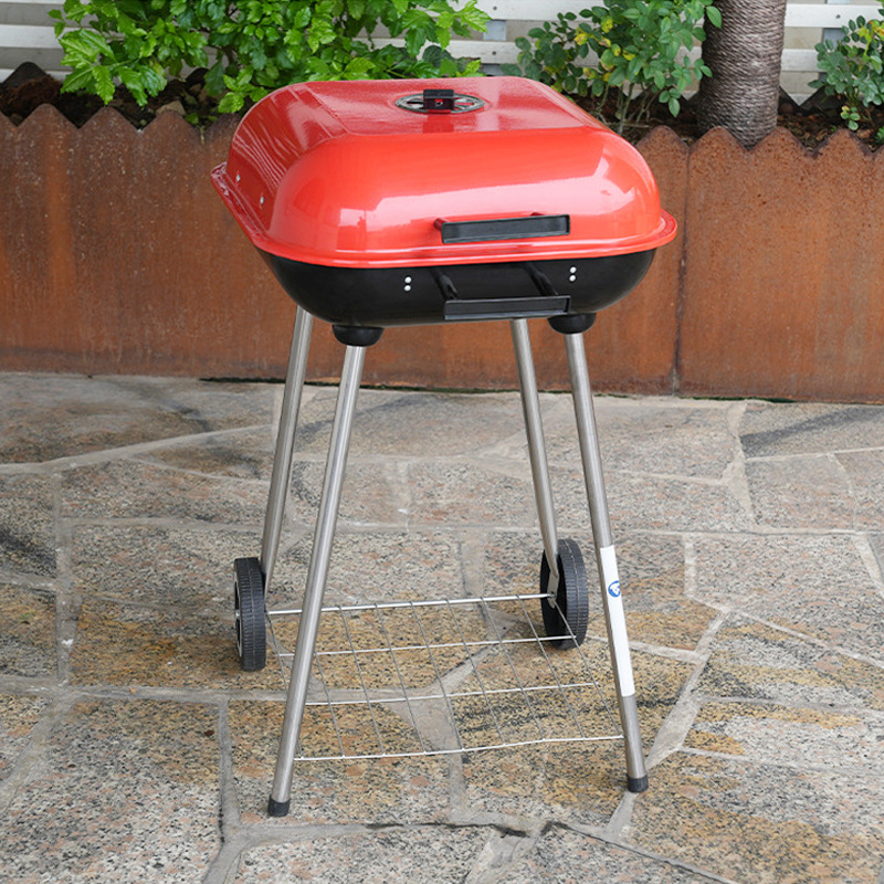 Al por mayor transfronterizo alto pie de hamburguesa parrilla portátil carbón al aire libre parrilla 18 pulgadas hamburguesa parrilla