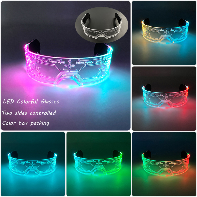 Tecnología LED máscara de mitad de cara colorido doble control modelado de moda fiesta Bungee LED props acrílicos