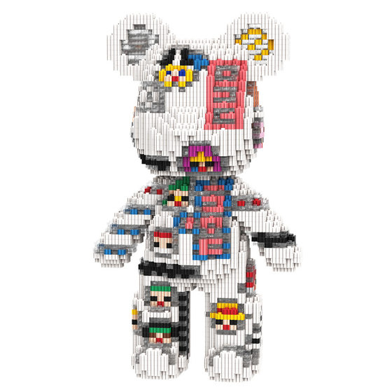 Meng Tide Play 32cm Meng Li Bear Tiny Particle Building Blocks Assembled Educational Toys Boys and Girls Brain Gift