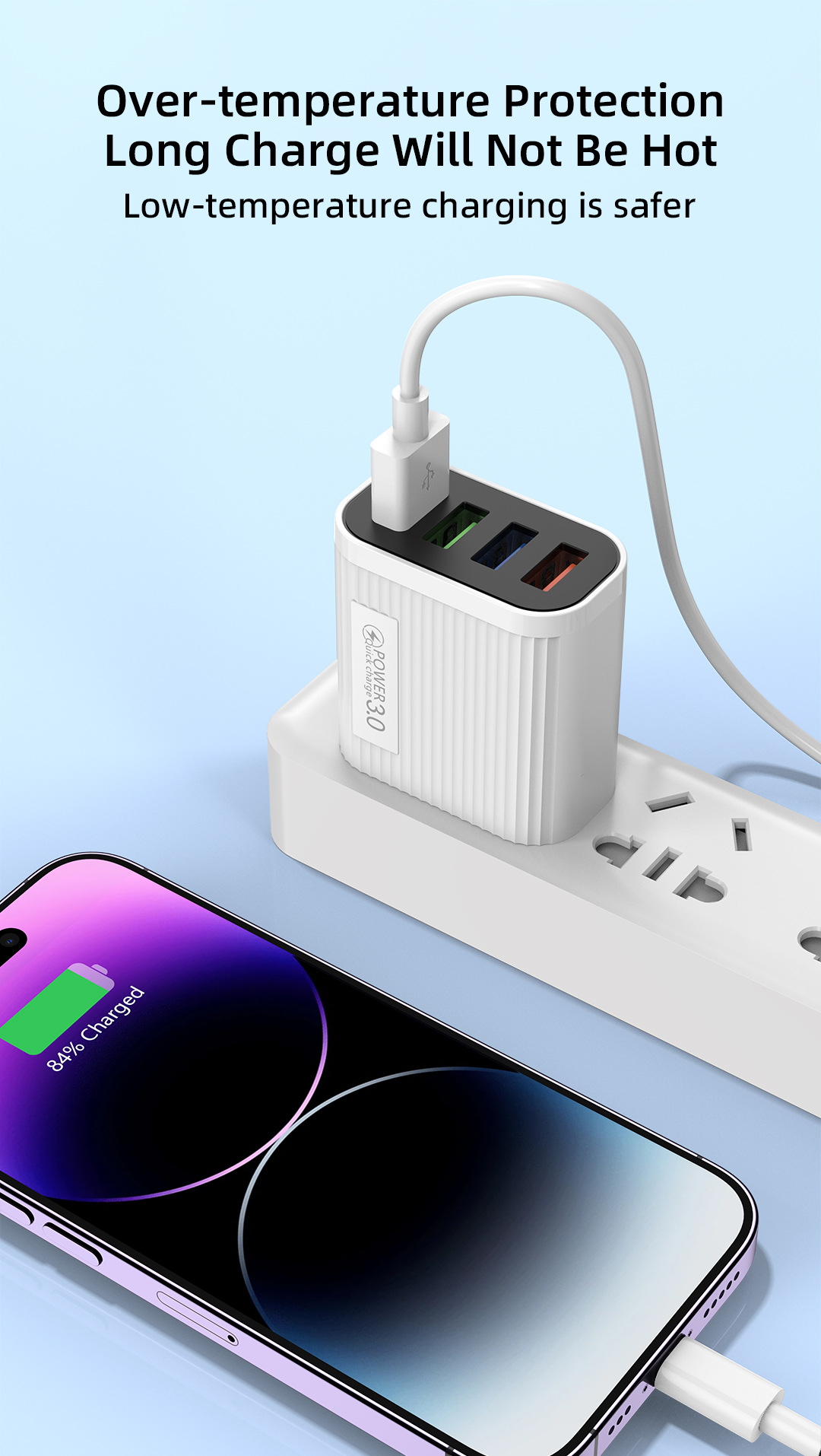 4USB Multiport 5V2.4A Mobilt hurtigopladningshoved Standard rejseoplader_voghion.com