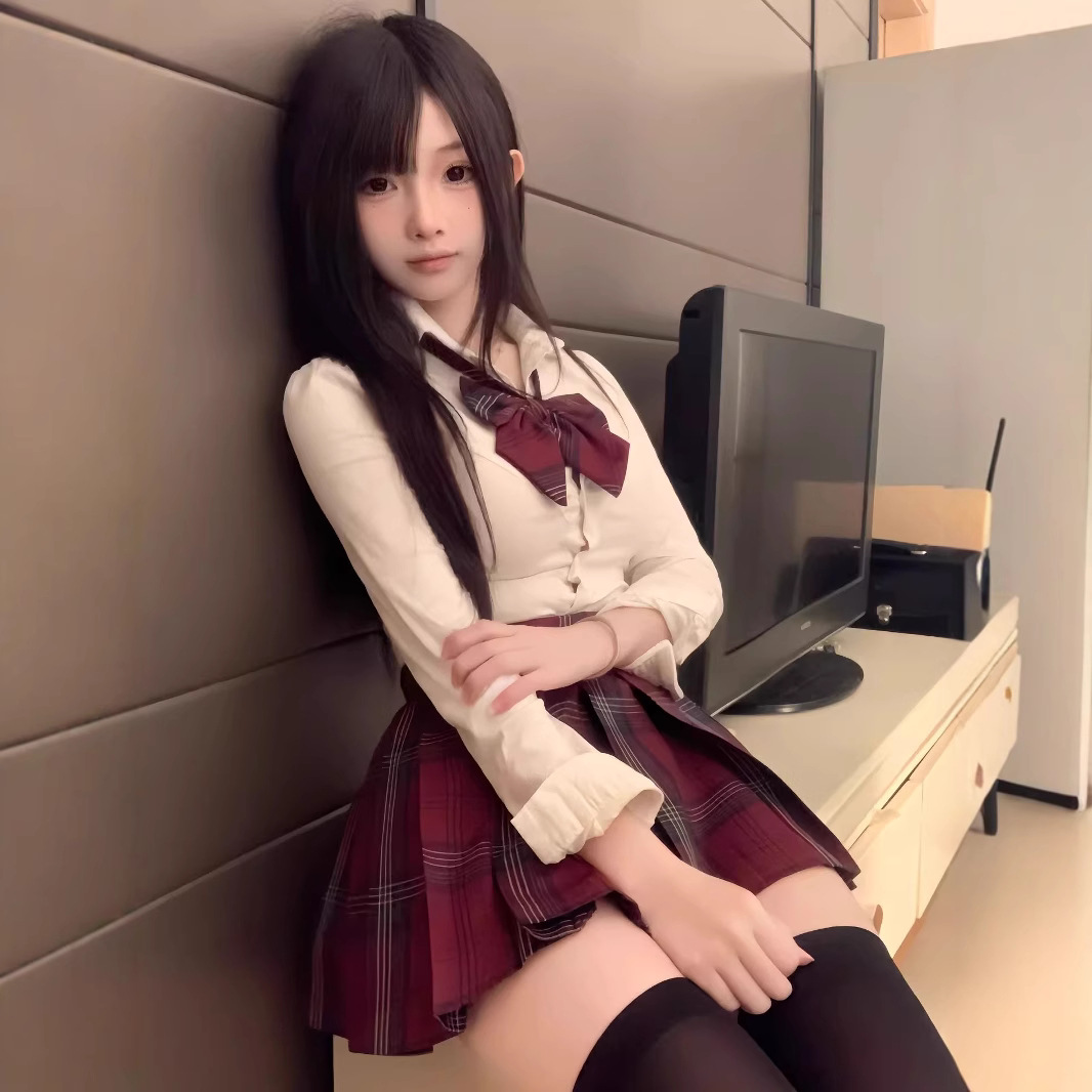 2024 새로운 [XUAN] 베고니아 레드 페어 스커트 JK 유니폼 스커트 JK 스커트 학술 스타일