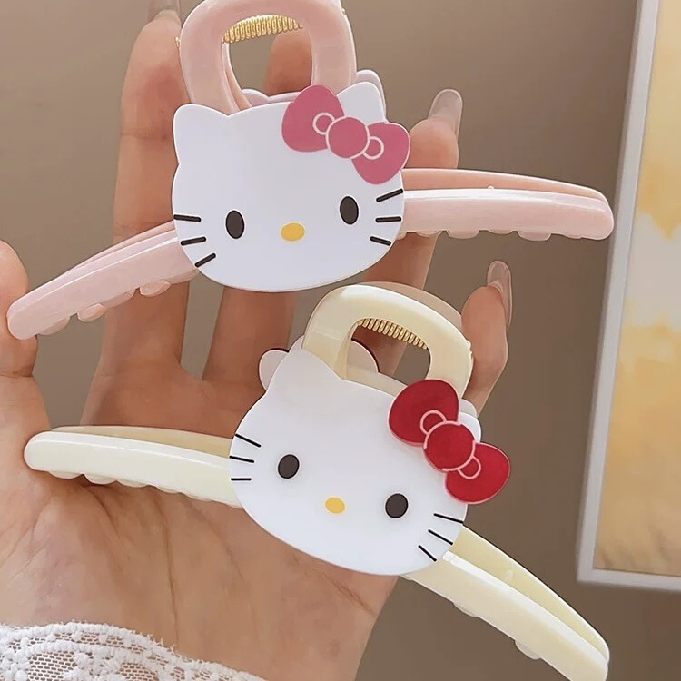 TiTi·韓国風かわいい風ハローキティクリップ甘い雰囲気ヘアアクセサリーニッチ非衝突サメクリップ|undefined