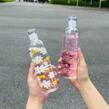 厂家批发PC材质塑料水杯大容量户外便携运动水杯时间刻度塑料杯子