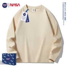 NASAGISS230g重磅纯棉长袖T恤男宽松新款春秋款圆领青少年打底衫