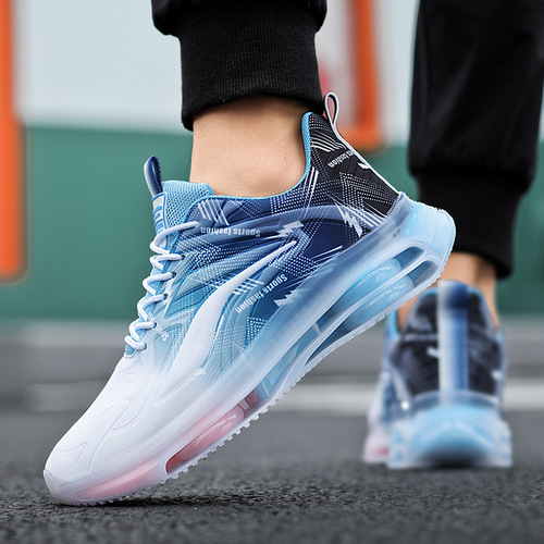 Autumn breathable shock-absorbing large men's shoes for adolescents, running shoes for students with leather surface, height increasing, versatile casual running shoes