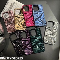 メッキしわ紋銀はリンゴ16promax携帯ケースの新型iphone15 pro/14ネットレッド11に適している