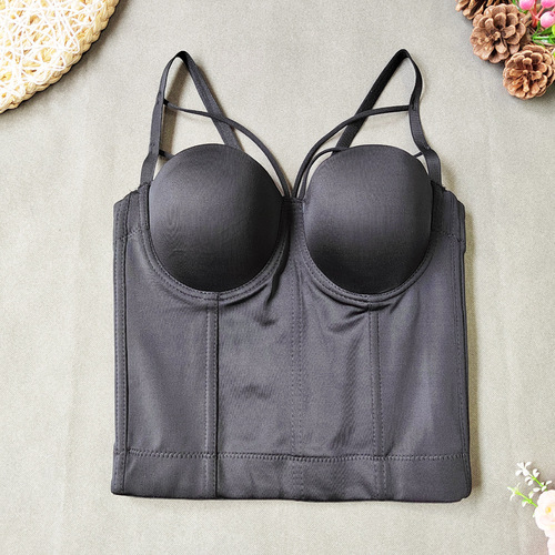 Sweet and fresh long camisole, worn outside and inside, with a fishbone bra-style tunic top, European and American tight-fitting tube top