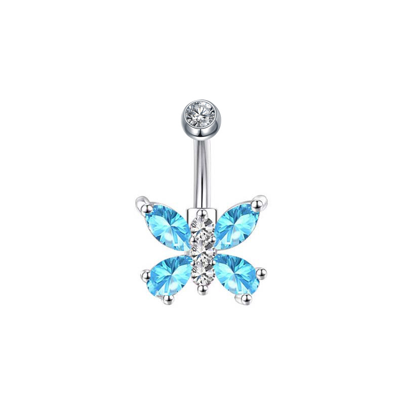 Europäische und amerikanische grenzüberschreitende neue süße Mode Leichtes Mädchen Schmetterling Anhänger Bauchnabelpiercing Bauchnabelschmuck_voghion.com