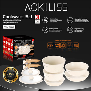 Ackiliss Detachable Household Wok Set Induction Cooker Gas Stove Universal Non-Stick Flats Bottom Wok