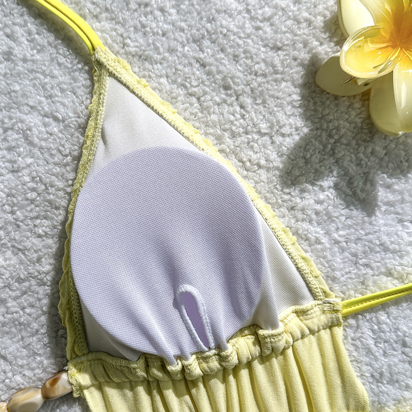 Women's Solid Color Bikini Set Sexy Halter Top High-waisted_voghion.com