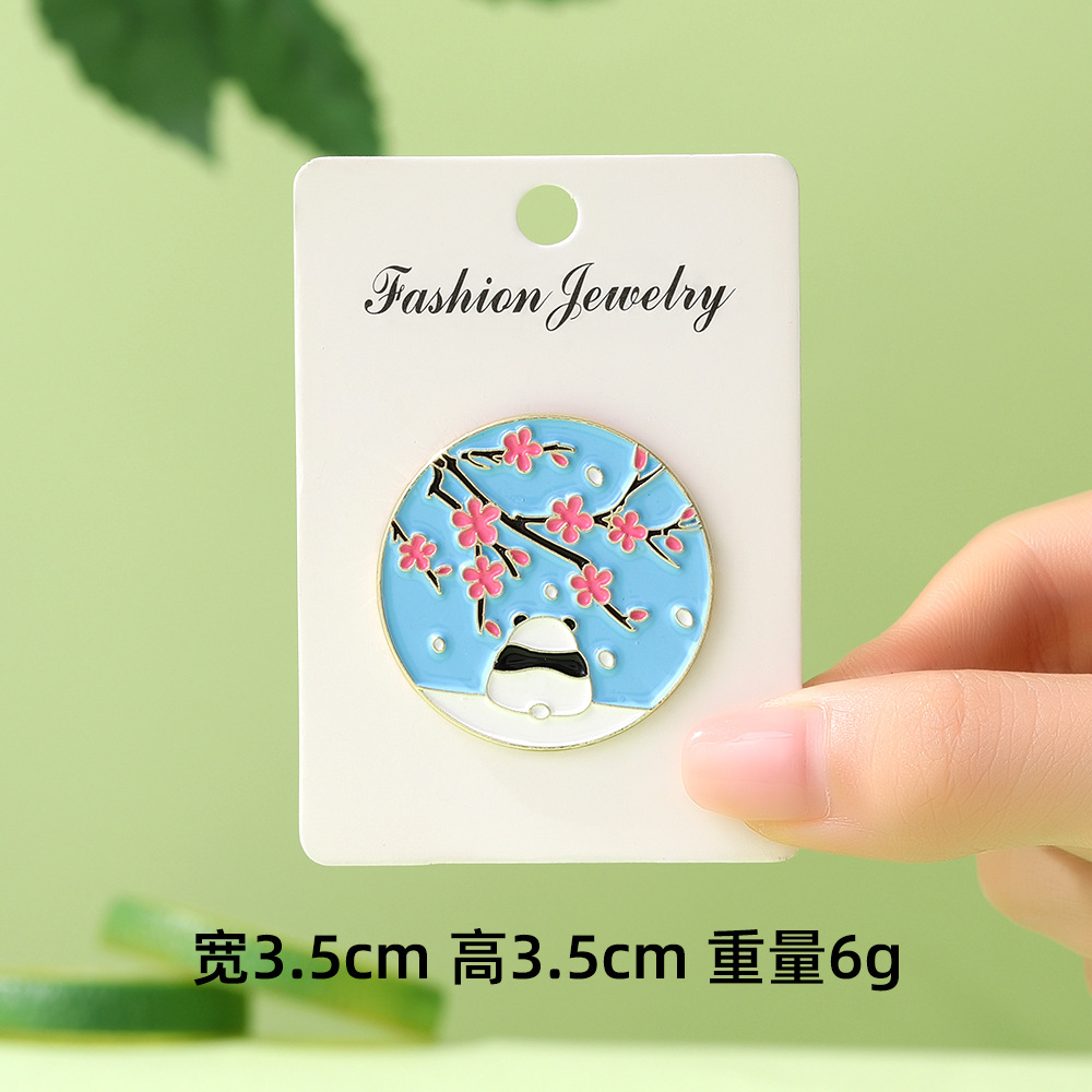 Dibujos animados lindo panda flor flor broche colección de la familia panda animal metal insignia accesorios de ropa para niños regalos