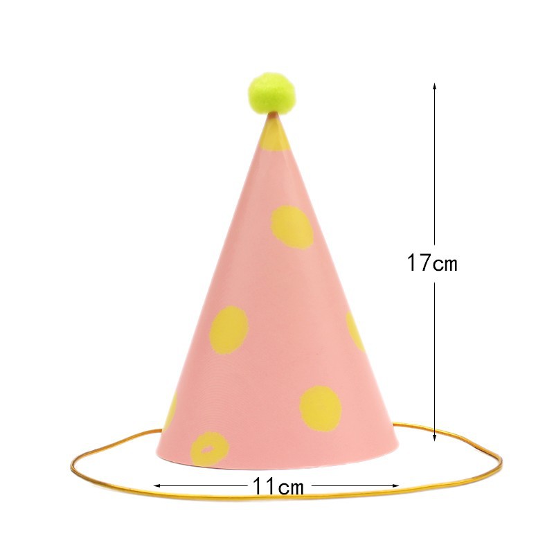 Sombreros de cumpleaños de embalaje independiente, sombreros de fiesta, sombreros de punta, sombreros de fiesta para bebés, sombreros de pastel