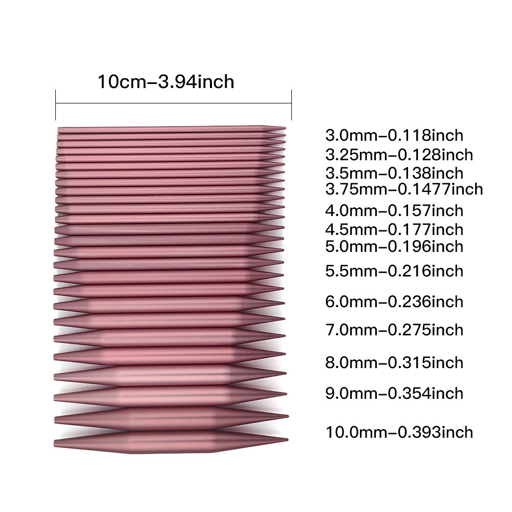 Aguja de suéter rosa, aguja de anillo desmontable de alúmina, aguja de anillo multifuncional, longitud de 100MM13 paquete de pago