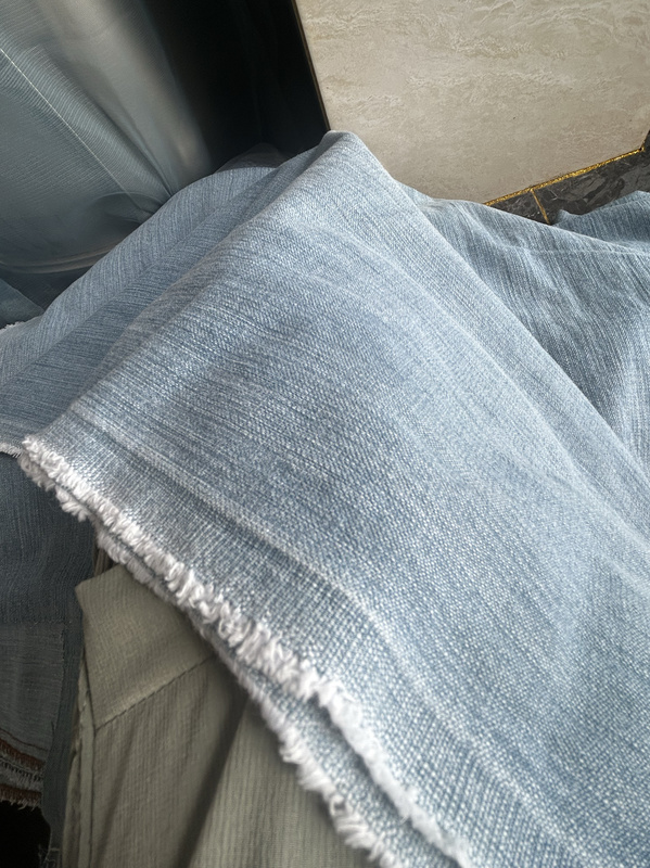 Japanese imported denim fabric, washed denim, soft pure cotton, Italian Turkish green-blue Japanese imported denim fabric, washed denim, soft pure cotton, Italian Turkish green-blue