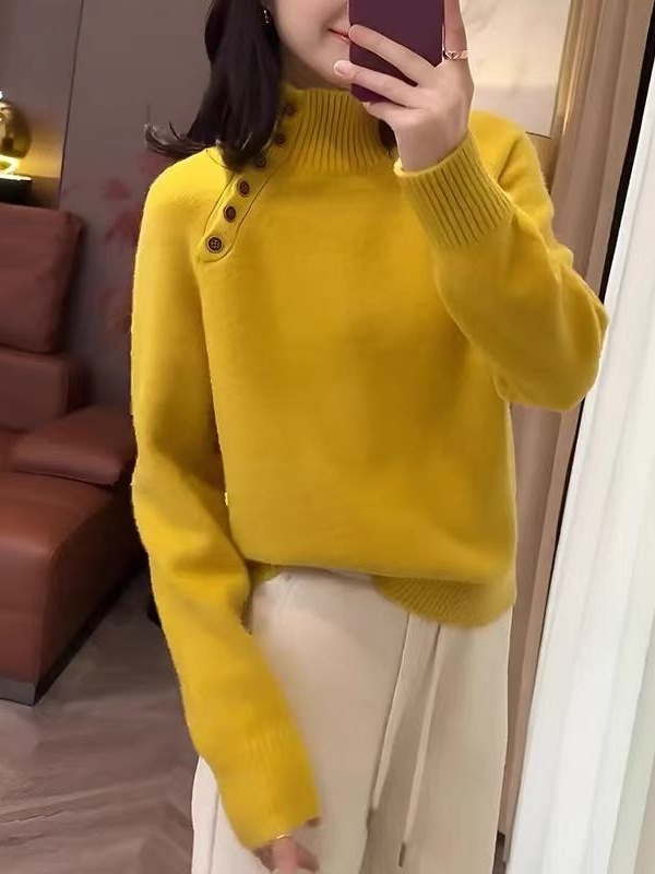 Fashionable spring base knitted sweater for leisure