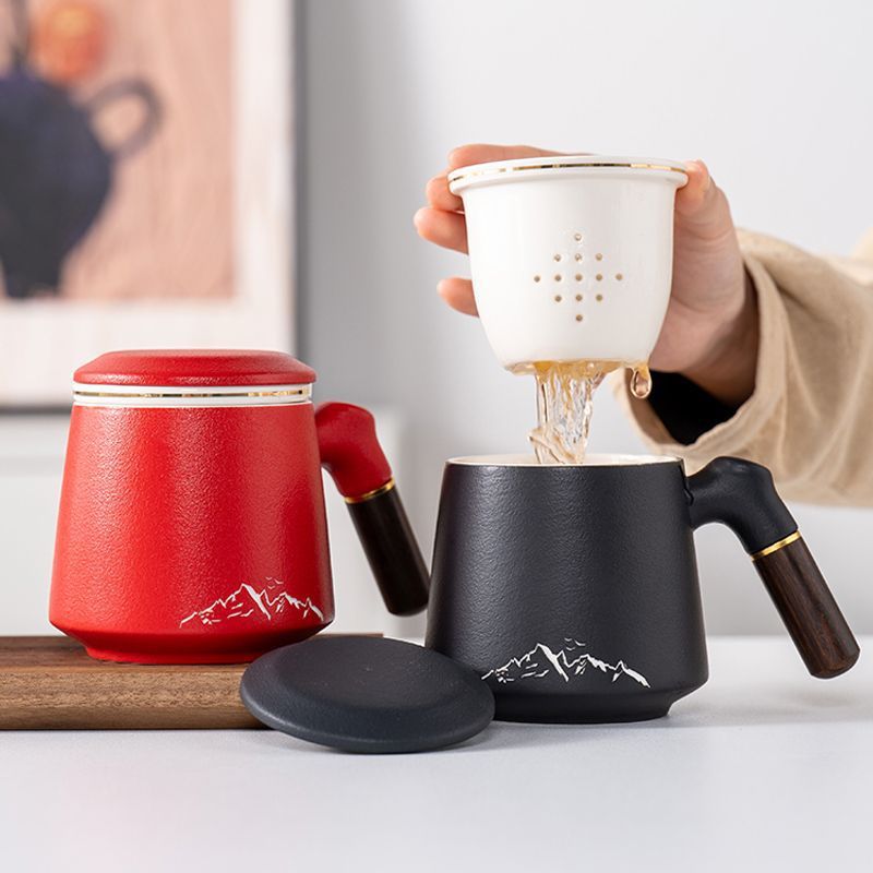 路宝水杯茶水分离马克杯个人专用泡茶带过滤会议杯公司商务伴手礼