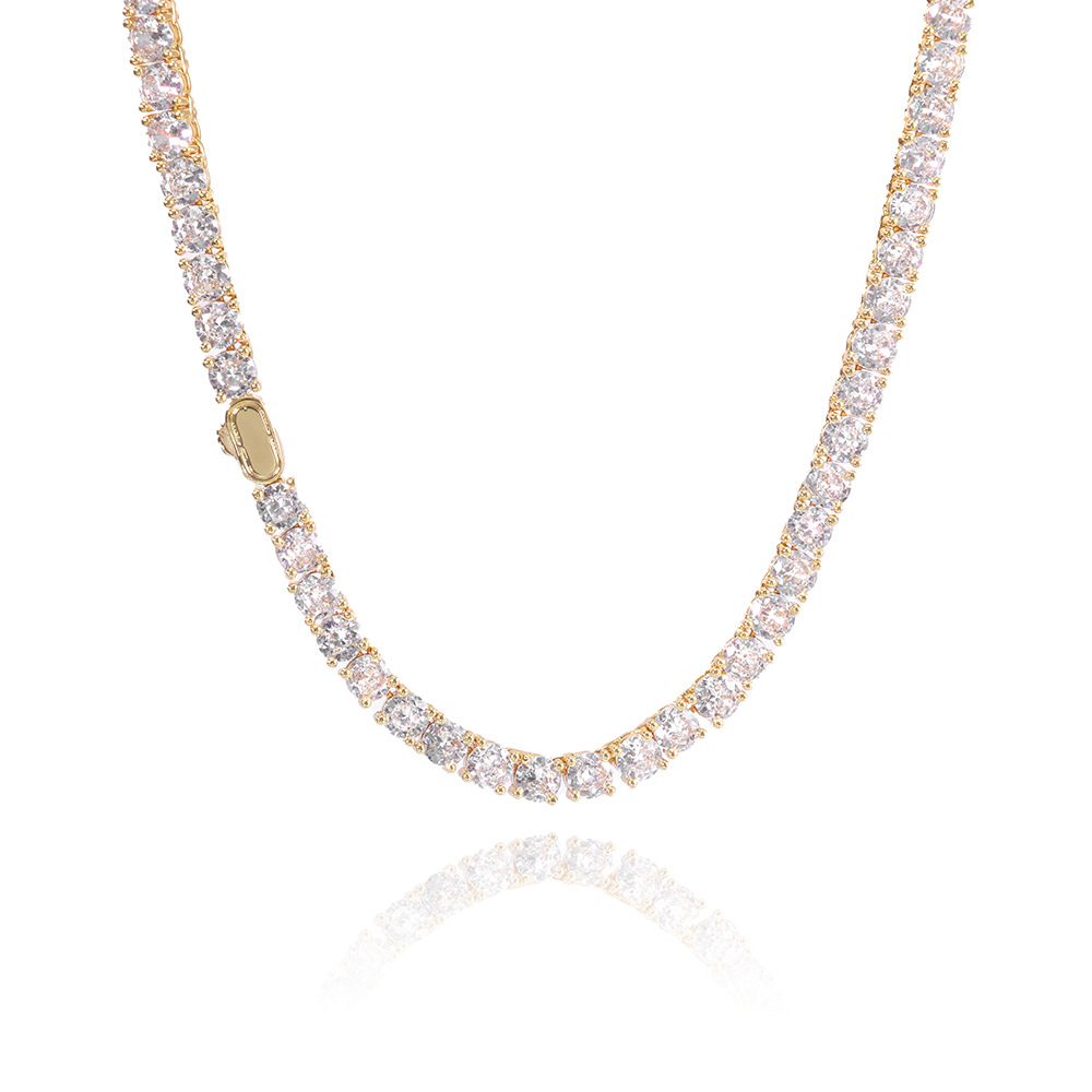 Men's Tennis Necklace With Zircon Stones Hip-hop Style Accessory_voghion.com