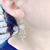 Chinese Phoenix, earrings, long zirconium with tassels, new collection, Chinese style, cat's eye, internet celebrity