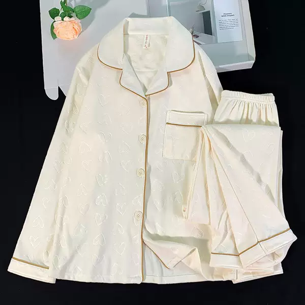 New Style Women's Pajamas for Autumn and Winter, Warm Cardigan, Solid Color Casual Loungewear, Suitable for Spring, Can Be Worn Outside, Set with Large Quantity Discount