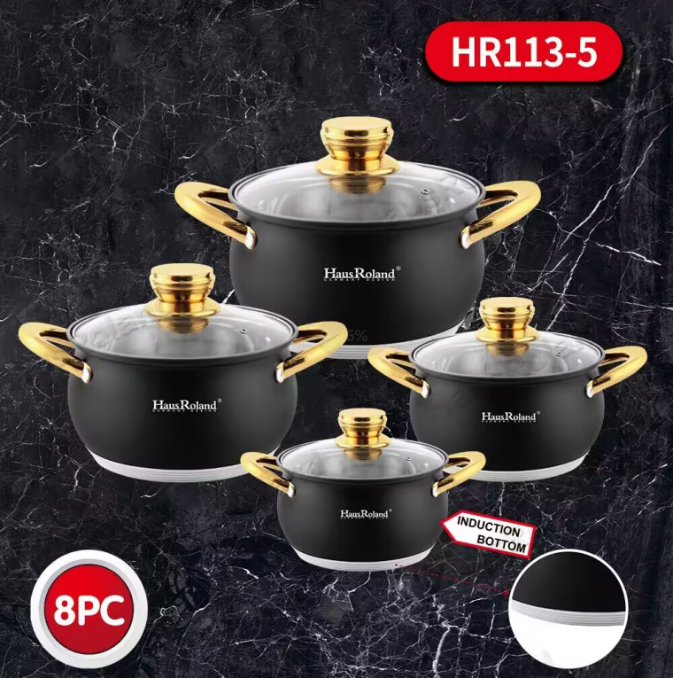 Olla de caja de gas de cuatro piezas para el hogar de acero inoxidable, olla de sopa de fondo compuesto, fuente de guiso, lugar de regalo de fábrica