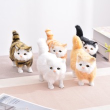 猫咪玩偶仿真创意家居摆件店铺装饰动物模型毛绒玩具手工艺礼品
