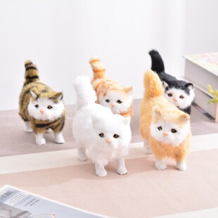Cat doll simulation creative home decoration shop decoration animal model plush toy handicraft gift