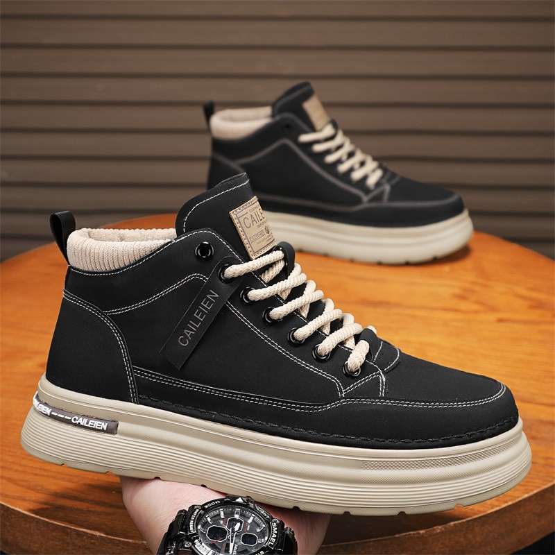 En otoño de 2025, nuevas botas de trabajo para hombres, zapatos de trabajo retro, botas martin, zapatos deportivos casuales de suela gruesa, zapatos de tabla