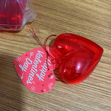 跨境新款情人节爱心玩具 红色爱心塑料盒 心形礼品塑料壳厂家批发