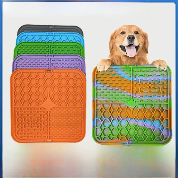 Cross-Border Hot-Selling Licking Mat for Dogs, Pet Silicone Suction Cup Licking Plate, Slow Feeding Mat, Anti-Choking Slow Feeder Bowl