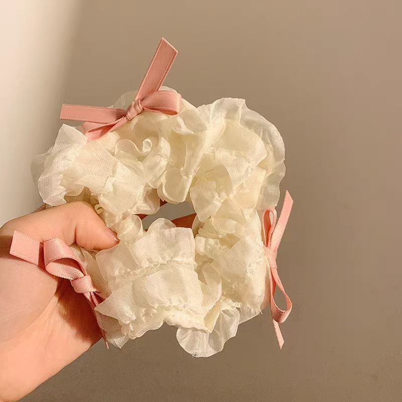 赵露思同款蕾丝发圈丸子头发绳高级感大肠发圈绑头发头花发饰批发|undefined