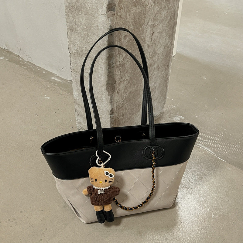 Túi tote nữ da PU cao cấp thiết kế tối giản dáng shopping bag dung lượng lớn đi làm — Màu vàng nâu không có mặt dây chuyền, Màu xanh lá cây không có mặt dây chuyền, Màu xám không có mặt dây chuyền, kaki không có mặt dây chuyền chi tiết 10
