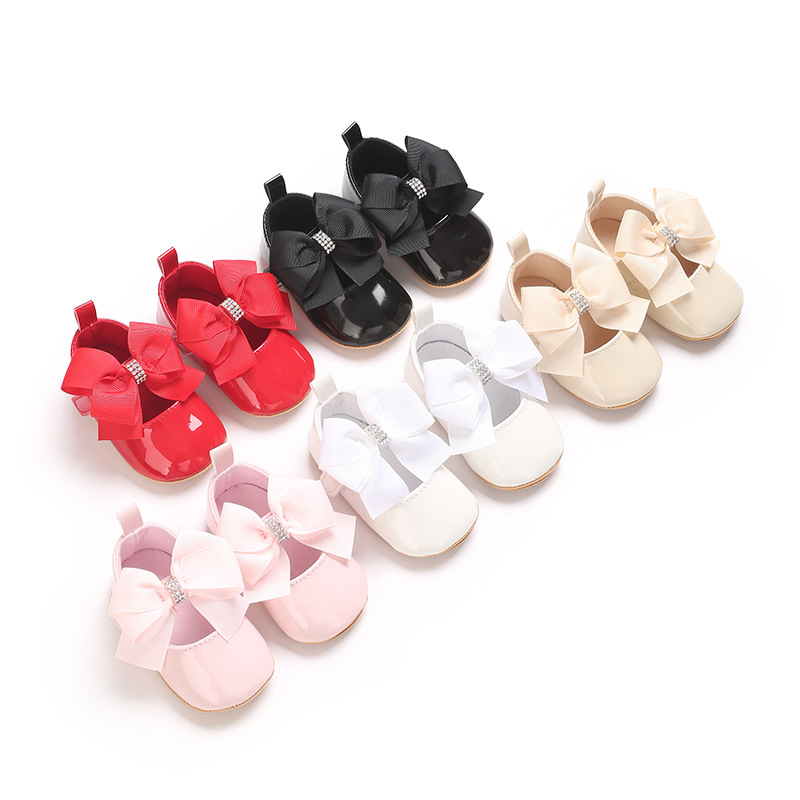 Bow soft-soled shoes for baby girls 0-1 years old toddler shoes cute…