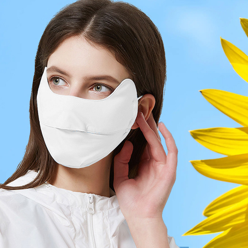 夏季冰丝防晒口罩女士户外骑行遮阳开口透气护眼角布口罩现货批发