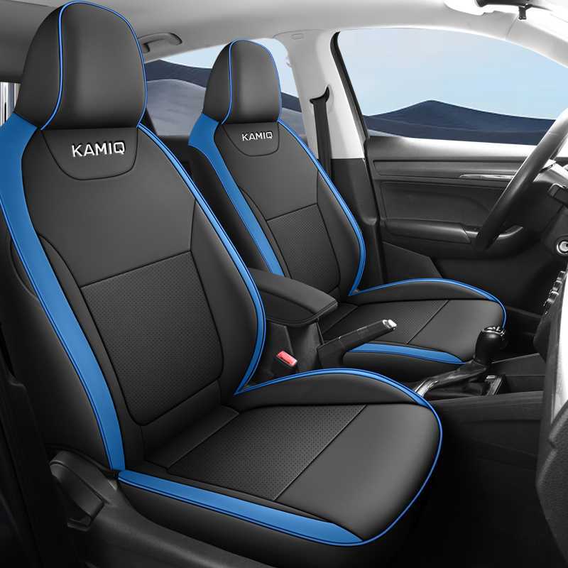Skoda Kamiq Seat, Skoda Modelə uyğun (Original) oturacaq örtükləri - black-blue-standard-edition-note-car-model-year-rear-row-half-cover