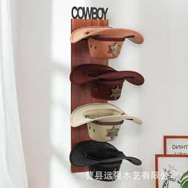 墙壁衣帽架质朴牛仔帽架金属帽子存储收纳壁挂式帽子展示架批发