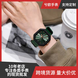 KEZI珂紫2023新款石英表时尚方形大表盘简约硅胶表带帅气女士手表