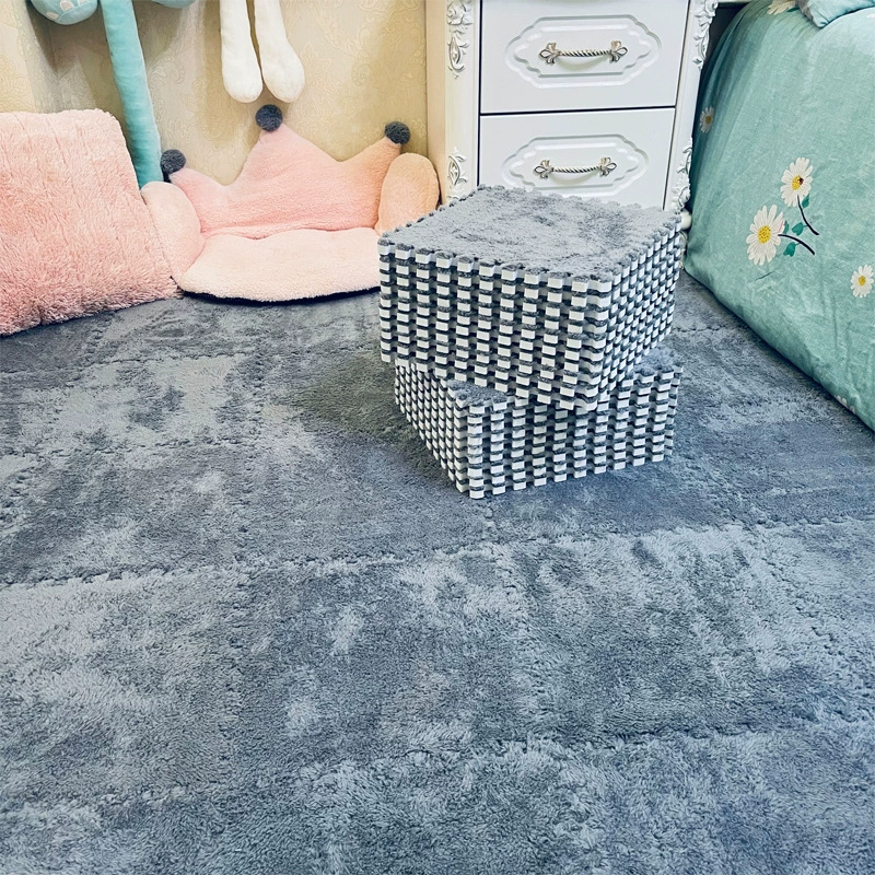 Сборный напольный коврик-пазл 30×30 см, плюшевый моющийся, толщина 0,6 / 1,0 см