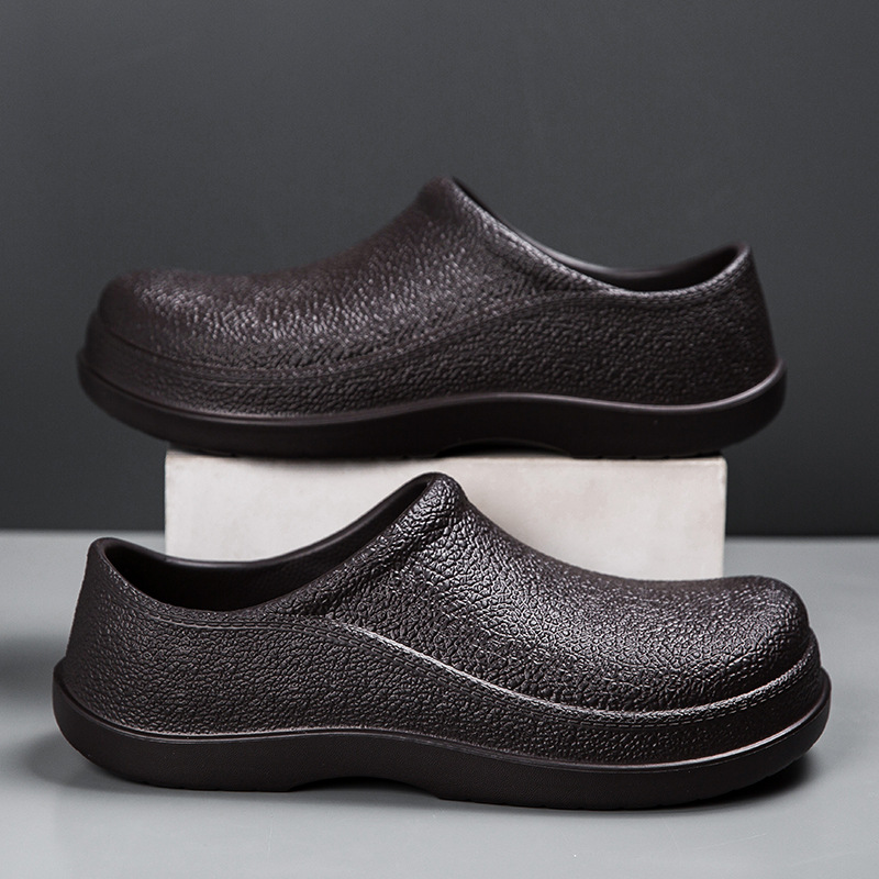Scarpe da chef antiscivolo da uomo, impermeabili e di alta qualità, resistenti all'olio, leggere, con suola morbida, taglie grandi da uomo_voghion.com