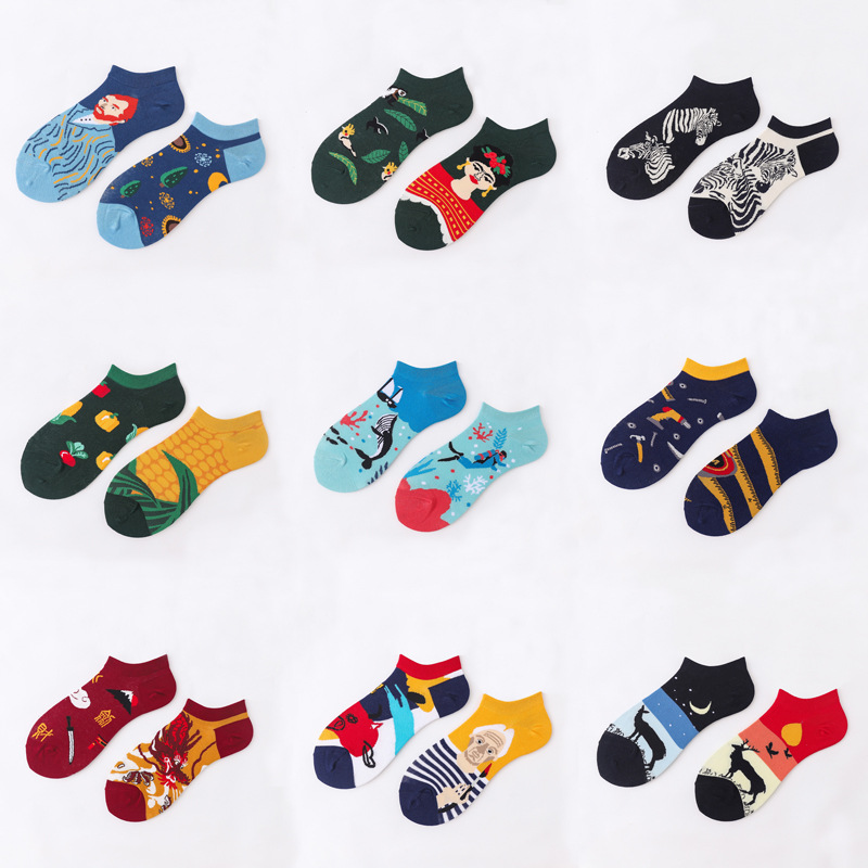 21春夏新款ab船袜 男女情侣时尚创意潮牌袜子高弹防脱品质潮袜 夏