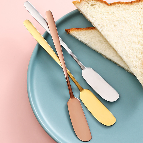 Pure 304 stainless steel butter knife Japanese style cow butter cheese dessert sauce knife jam adding thick Western cuisine knife