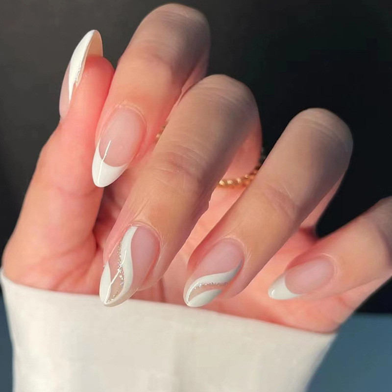 Wearable nail drop-shaped almond nail st...